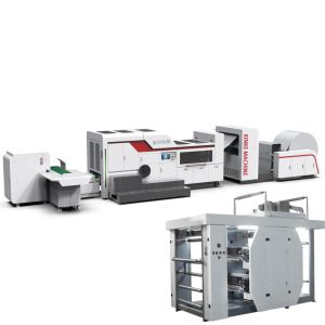 Roll Fed Square Bottom Paper Bag Making Machine Price with Color Printing