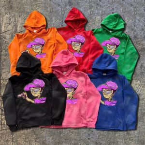 Manufacturer Custom Mens Cropped Cut Edge Fleece Cotton No Strings Raw Hem Puff Printing Hoodie For Men