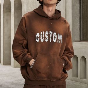 Hot selling tie-dye sun faded fleece boxy fit hoodie oversize vintage black washed hoodies