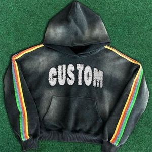 Custom Manufacturer Oversized Drop Shoulder Zipper Acid Wash Screen Print Zip Up Heavyweight Boxy Fit High Quality Hoodie
