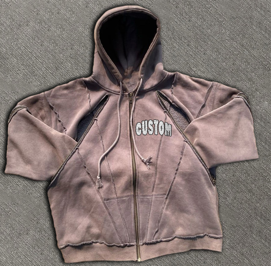 Clothing Manufacturer Fleece Vintage Cotton Hip Hop Men's Vintage Hoddie Zip Up Hoodie