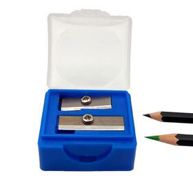 Cosmetic Supplies Tools Color plastic Double Hole Eyebrow pencil Dedicated cosmetic pencil sharpener with lid