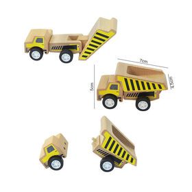 Wood Custom Magnet Block Car Track Tipper Truck Puzzle For Kids