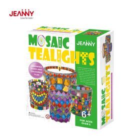 Toys For Kids New DIY Creative Educational Kids Handmade Stained Tea Light Glass Mosaic Sticky Marking Craft Kit For Kids