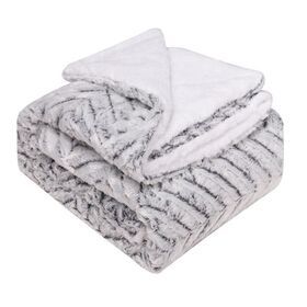 Thickened double layer pv velvet faux fur blanket for winter super soft