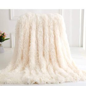 Elegant Novelty Faux Fur Rabbit Fur PV Velvet Plush Throw Fleece Blanket