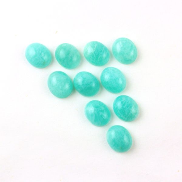 Wholesale Fine Quality 4.81ct Natural Amazonite Cabochon 12x10mm Oval Shape Crystal Quartz Necklace Making Direct India Jewelry