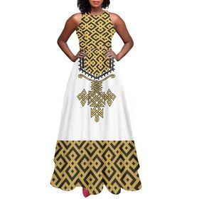 Wholesale Clothing Manufacturer Custom Ethiopian Dress A-Line Cocktail Party Dress Women Ladies Summer Dress 2023 Vestidos mujer