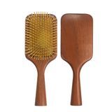 Brush Factory Custom Nature Wooden Paddle Hair Brush Massage Scalp Wood Comb-Teeth Styling Tool Detangler Salon Wood Cushion Hair Brush