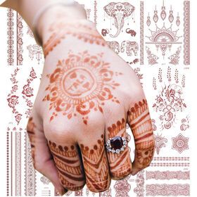 Oem Henna Tattoo Stencil For For Hand Tattoo Body Art Sticker Template Wedding Brown Henna Lace Body Henna Stencil Temporary