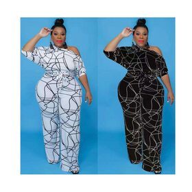 4XL 5XL plus size jumpsuits for fat women wide legged jumpsuits plus size women clothing playsuits summer clothes spring 2022