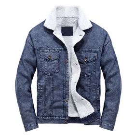 Men's Denim Jacket Windproof Thick Fleece Warm Coat Men Fashion Casual Fur Collar Brand Jacket Men
