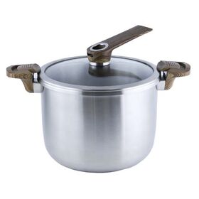 Cookware Factory 7 inch Tri-ply Non Stick Stainless Steel Casserole Pot with Standing lid