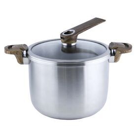 Cookware Factory 7 inch Tri-ply Non Stick Stainless Steel Casserole Pot with Standing lid
