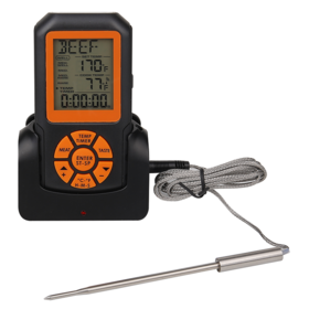 Wireless Digital Instant Read Flexible Cooking Meat Barbecue Food Grill Thermometer Gauge For Long Range