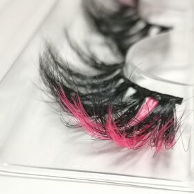 wholesale color mink eyelashes real 3d mink eyelashes 25mm mink colorful strip eyelashes color lashesPopular