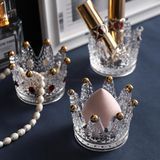 Crown Shape Glass Makeup Sponge Holder