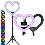 19 Inch Live Broadcast Phone Heart Shap LED Ring Light RGB