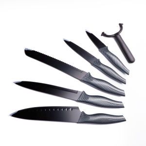 Kitchen Utensil Chef′s Knife Set 6-Piece Non-Slip Handle Non-Stick Coated Peeler