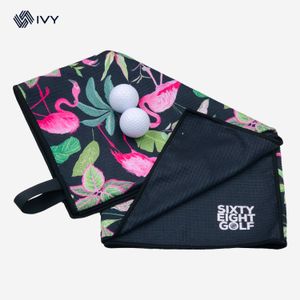 Wuxi IVY Textile China manufacturers wholesale custom logo printed quick dry recycled microfiber waffle weave golf towel