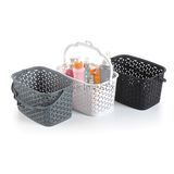 Household Easy Carry Colorful Plastic Storage Basket with Handle