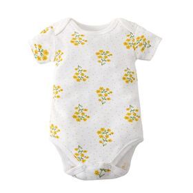 Factory Direct Sales Newborn Infant Toddler Bodysuit Short Sleeve 5 Piece Set Sleep Suit Wholesale Baby Romper Baby Clothes