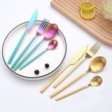 Wholesale Silverware Modern Flatware Hotel Bulk 4PCS Restaurant Cutlery Stainless Steel Gold Spoon and Fork Set for Wedding