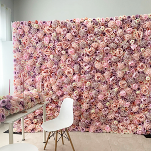 D-FW001 wedding decoration supplies flowers wall silk rose artificial flower wall backdrop panels