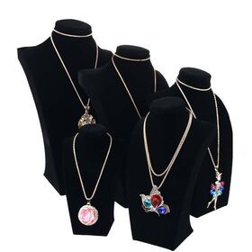 Custom Fashion PU Leather Necklace Pendant Stand Jewelry Display For Bust Shop Showcase