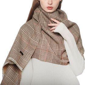 Wholesale Cashmere Shawl Scarves Fur Winter Women Woolen Warm Wool Scarf Ladies