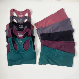 Seamless Yoga Clothing Knitted Yoga Vest Sexy Sports Bra Buttocks Tight Shorts Fitness Clothing Suit