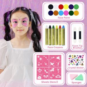 Safe on Skin Non Toxic Washable Oil Based Face Paint Crayon Pen Kit for Kids Body Art