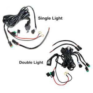 Auto Electric Car LED Headlight Fog Light Wire Harness with Relay & on/of Switch OEM ODM RoHS Compliant