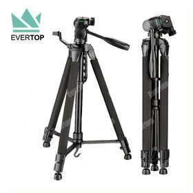 TS-LT206B Photo Black Professional Light Weight Camera Tripod, Lightweight Tripod for Camera w Foam Handle 3 Way Pan Tilt Head