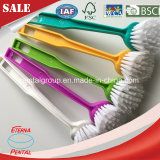 Long Plastic Handle Soft Bristle Fiber Easy Cleaning Household Dish Kitchen Cleaning Brush Hand Tool