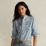 OEM Customized Frilly Embroidered Women T Shirt