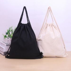 Canvas Bag Shoulders Drawstring Bundle Pockets Custom Shopping Student Backpack