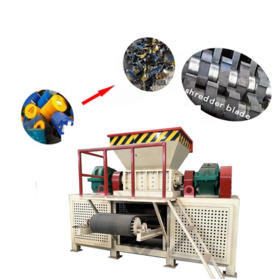 Double shaft tyre waste biomass plastic shredder machine,industrial paper carton waste wood scrap metal shredder machine price