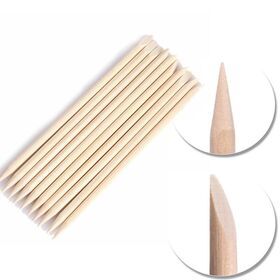 100pcs/bag Nail Cuticle Pusher Orange Wood Sticks Nail Manicures Remover Wooden Design Nail Gel Polish Drawing Stick