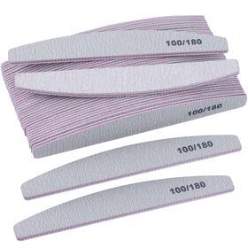 Nail File Professional Nail Files Reusable Double Sided Emery Board(100/180 Grit) Nail Styling Tools for Home and Salon