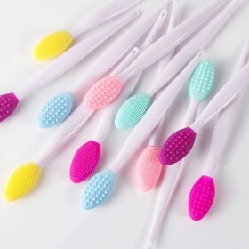 Lip and Nose Scrub Brush Silicone Exfoliating Lip Brush Double-Sided Soft Lip Nose Exfoliator Scrubber Tool Custom Logo
