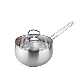 Factory manufacturer cooking pot cookware set deep stainless steel soup pot with single handle
