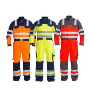 OEM Security Hi Vis PPE Reflective Flame Retardant Cotton Twill Labor Waterproof Muti Pockets Fr Suit Overall Welding Factory Safety Coveralls Workwear