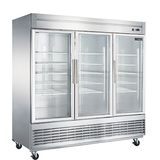 Manufacturer Commercial Restaurant Kitchen Stainless Steel 3 Glass Door Chiller Fridge Refrigerator