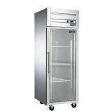 Stainless Steel Commercial Restaurant Kitchen Reach in Top Mounted Single Glass Door Refrigerator Freezer