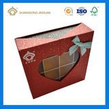 Fancy Heart Window Gift Paper Box for Chocolate/Candy with Ribbon