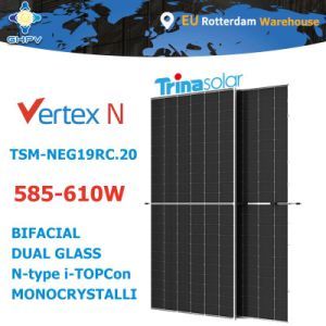 Trina Solar Vertex N Tsm-Neg19RC. 20 Topcon Bifacial Dual Glass 585W 590W 600W 605W 610W N-Type Solar Panels