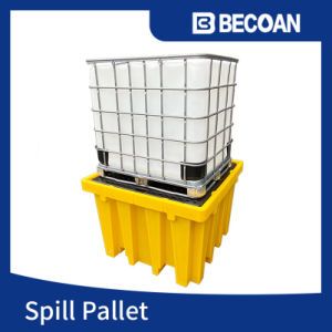 Wholesale Good Quality Yellow Leak Proof HDPE 1000 Litre Four Way Entry 1 Drum Double IBC Spill Containment Pallet for Drum Barrel