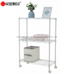 OEM 3 Tier Movable Adjustable Epoxy Coated Mini Wire Shelving for Home Storage