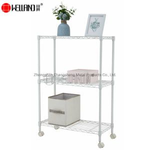 OEM 3 Tier Movable Adjustable Epoxy Coated Mini Wire Shelving for Home Storage
